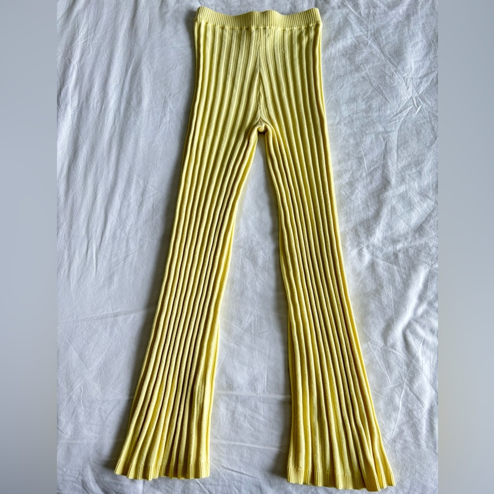 Ronny Kobo Xiomara Knit Pants in Pale Yellow - Picture 4 of 8